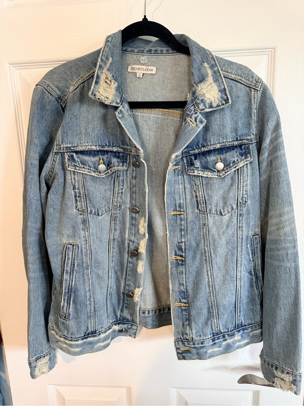 Heartloom Distressed Denim Jacket